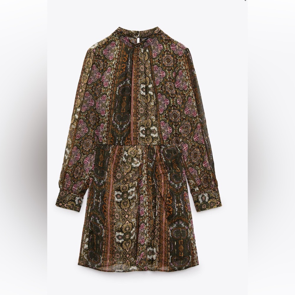 Zara printed short dress xs